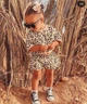 Дитячий костюм для дівчинки Футболка+шортики 110-116 см, Бежевий (2066) - зображення 1