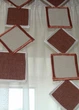 Жесткий ламбрекен Firanka Ромбики и квадраты 2м коричневый с молочным (5_2_3ж) - изображение 2