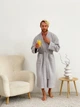 Мужской Комплект Халат Полотенце Серое Подарочный Набор "gentleman's Comfort" L (322484) - изображение 5