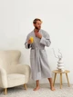 Мужской Комплект Халат Полотенце Серое Подарочный Набор "gentleman's Comfort" L (322484) - изображение 4