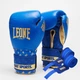 Боксерські рукавиці Leone GN220 DNA Blue 12 унцій (бинти 4 м. в комплекті) - изображение 1