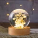 Настольный ночник с натуральным цветком белой ромашкой Crystal Ball "Yellow daisy" в прозрачном шаре - изображение 3