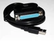 Перехідник з USB на LPT порт / Кабель принтера-адаптер USB2.0 - LPT M/F 80 см 25 Pin Parallel Printer IEEE 1284 Чорний - зображення 11