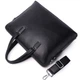Кожаная мужская деловая сумка-портфель портфель для ноутбука черный Tiding Bag 64028 - изображение 7