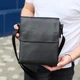 Сумка мессенджер кожаная барсетка для мужчин черная Tiding Bag 35775 - изображение 7