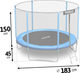 Trampolina ogrodowa Neo Sport 183 cm z siatką wewnętrzną i drabinką (NS-06Z181) - obraz 11
