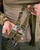 Двухточечный нейлоновый оружейный ремень Олива с металлическими карабинами и эластичными вставками - изображение 5