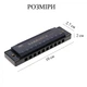 Гармошка губная гармоника на 10 отверстий с чехлом Harmonica черная (GS-184393) - изображение 4