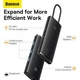USB хаб на 5 выходов на Type-C с HDMI выходом Baseus Lite Series 5-in-1 (HDMI, 3xUSB 3.0, PD). Black - изображение 2