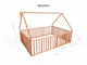 Детский деревянный манеж-кровать домик Монтессори BUSY WOOD напольная Модель 6 190х140 см Серый - изображение 2