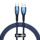 Кабель Type-C на USB с подсветкой Baseus Glimmer Series Fast Charging (1m, 100W, 6A, 480Mbps) Blue - зображення 9