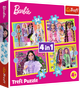 Пазлы 4 in 1 Trefl Barbie Веселый мир Барби 35+48+54+70 элементов (5900511346268) - изображение 1
