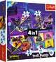 Пазлы 4 in 1 Trefl DC Batwheels Встречайте 35+48+54+70 элементов (5900511346589) - изображение 1