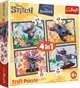 Puzzle 4 in 1 Trefl Stitch The Movie Wakacje na Hawajach 35+48+54+70 elementów 34666 (5900511346664) - obraz 1