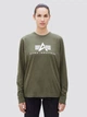 Лонгслив Alpha Industries Basic Logo Long Sleeve Tee UTB49002G1 XXL Sage (640631003126) - изображение 3