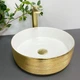 Умывальник (раковина) VBI PRATO BRUSH GOLD WHITE накладной - изображение 3