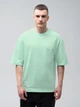 Футболка хлопковая оверсайз длинная мужская Ray Oversize U0104 Unisex M L-XL Light green (Ray2000000035635) - изображение 1
