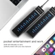 USB-hub хаб Super Speed 7 портов USB3.0 30 см Черный - изображение 7
