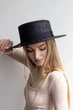 Соломенная шляпа Канотье с золотистой цепью D.Hats черного цвета - изображение 2