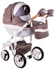 Коляска Adamex 2 в 1 Monte Deluxe Carbon Капучино-белый-рыжий D34 - зображення 1