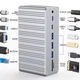 Хаб Док станция Deepfox-2428 13 в 1 USB Type-C концентратор для ноутбука компьютера 13 портов - изображение 3