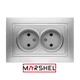 Розетка двухместная MARSHEL ELEGANT RS16-377 Silver - изображение 1