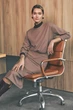 Кофта с итальянской костюмки XXL-3XL. Коричневый - изображение 1