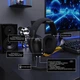 Игровые беспроводные наушники Shark l80 PRO с 2.4G + Bluetooth 5.3, съемным микрофоном, Hi-Fi звуком, для ПК, PS4, PS5, Xbox, телефона Black - изображение 7