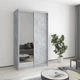 Шкаф-купе двухдверный MebelStar Стандарт AL ДСП/Зеркало 120x60x210 см Бетон (MBS-2443) - изображение 1