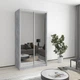 Шкаф-купе двухдверный MebelStar Стандарт AL 2 Зеркала 110x45x210 см Бетон (MBS-2496) - изображение 1