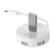 USB хаб Type-C роз'єм BASEUS round box HUB adapter (Type-C to USB 3.0, USB 2.0). White - зображення 5