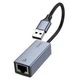 Зовнішня мережева карта USB-A на RJ45 LAN Hoco UA37 Ethernet Adapter (1000 Мбіт/с, 12 см). Gray - зображення 1