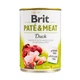 Корм влажный Brit Care Pate and Meat для взрослых собак с уткой 400 г - изображение 1