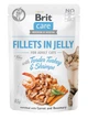 Корм влажный Brit Care Cat Pouch для взрослых кошек филе с индейкой и креветками в желе 85 г - изображение 1