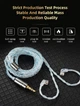 Кабель QKZ T1 8 Core Silver-Blue для навушників 3,5мм c-pin - зображення 4
