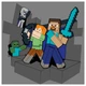Набор для творчества Santi Картина по номерам Minecraft "Майнкрафт - Стив и Алекс против монстров" 25х25 см набор акриловых красок + 2 кисти (955472) - изображение 1