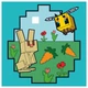 Набір для творчості Santi Картина за номерами Minecraft "Майнкрафт - Кролик та бджілка" 25х25 см набір акрилових фарб + 2 пензлі (955468) - зображення 1
