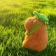 Мягкая плюшевая игрушка Капибара Capybara с рюкзачком черепашкой на спине 35см - изображение 3