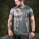 Потовідвідна чоловіча футболка з принтом "Punisher USA" Coolmax олива мультикам розмір XL - зображення 1