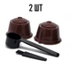 Набор многоразовых капсул для кофе с фильтром для кофемашин Dolce Gusto комплект аксессуаров для кофеварки + ложка и щеточка, 2 шт, коричневый (108530489) - изображение 1