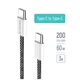 Дата кабель USB-C to USB-C 2.0m (braided cotton) (PD Fast Charging 60W) 3.0А black ColorWay (CW-CBPDCC068-BK) - зображення 9