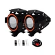 Фари LED U7 12В для мотоцикла з червоним Angel Eyes, комплект 2 шт + кнопка, 3000 Лм, 3 режими - зображення 2