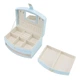 Шкатулка Casegrace SP-01245 Blue для украшений и ювелирных изделий двохуровневая с зеркалом и ручкой - изображение 5