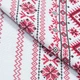 Ткань скатертная рогожка орнамент красный (150г/м.кв150см пог.м) 180267 - изображение 1