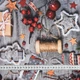 Новогодняя ткань лонета Коллаж коллаж подарки (165г/м.кв275см пог.м) 172813 - изображение 3