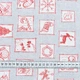 Новогодняя ткань лонета Сувенир фон серый (154г/м.кв280см пог.м) 173590 - изображение 3