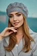 Берет Braxton «Изабелла» со стразами, кремовый (6073) - изображение 6