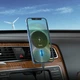 Держатель для телефона автодержатель с беспроводной зарядкой HOCO CA91 Magic magnetic wireless fast charging car holder Grey (6931474753465) - изображение 7