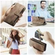 Чехол-кошелек CaseMe Retro Leather с манитом и ремешком для Samsung S21 FE Коричневый - изображение 5