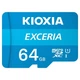 Карта пам'яті Kioxia 64GB MicroSDXC UHS-I Class 10 Exceria R100MB/s (LMEX1L064GG2) + SD-адаптер - зображення 1